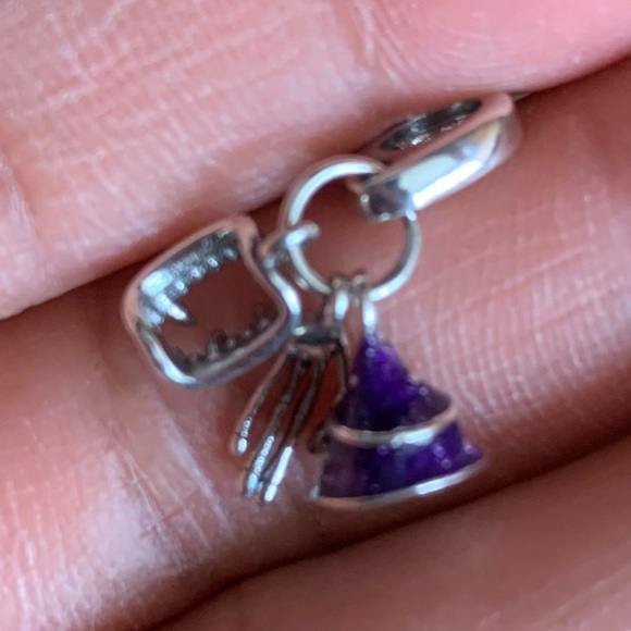 NWOT Halloween Vampire Witch Hat Skeleton Skull Dangle Charm Sterling Silver 925 - Picture 6 of 10